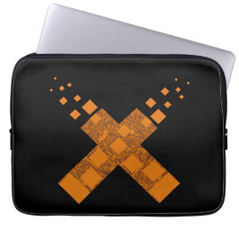 Oranje vlam Dood Cult Ritual Cross Fire Torch H Laptop Sleeve