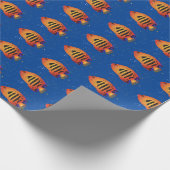 Oranje vlam engelvis aquarium rif vispatroon cadeaupapier (Hoek)