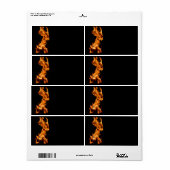 Oranje vlam etiket (Full Sheet)