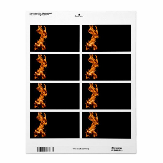 Oranje vlam etiket (Full Sheet)