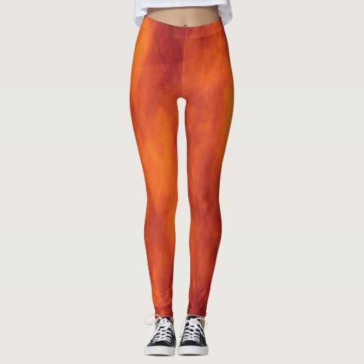 Oranje vlam leggings (Voorkant)
