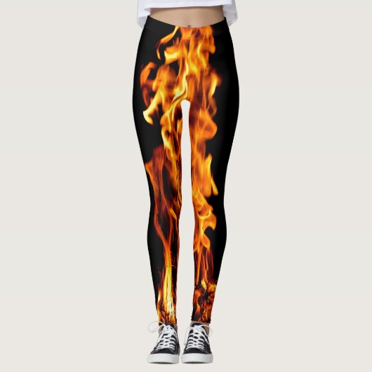 Oranje vlam leggings (Voorkant)