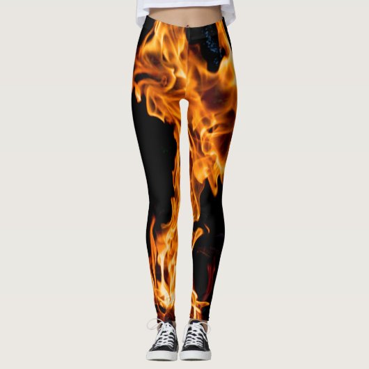 Oranje vlam leggings (Voorkant)