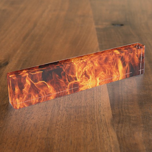 Oranje vlam naambordje (Zijkant)