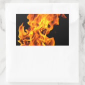 Oranje vlam rechthoekige sticker (Tas)