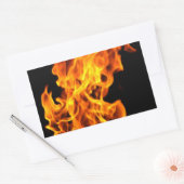 Oranje vlam rechthoekige sticker (Envelop)