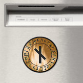 Oranje Vlam Rune Circle [10. nauthiz] magneet (Insitu (Vaatwasser))