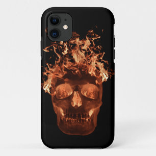 Oranje vlam schedel iPhone 5G Hoesje