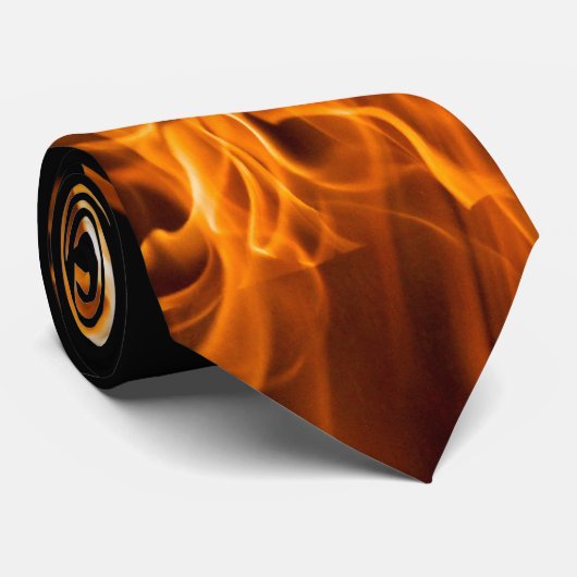 Oranje vlam stropdas (Opgerold)