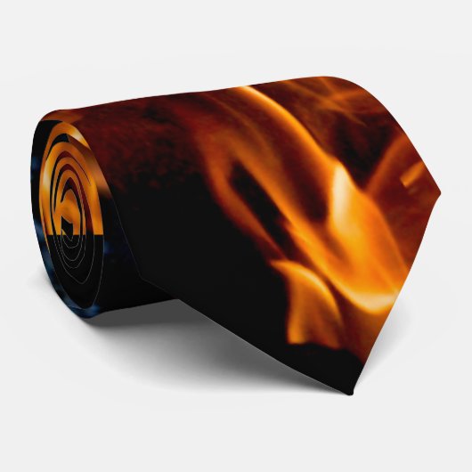 Oranje vlam stropdas (Opgerold)