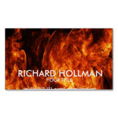 Oranje vlam visitekaartje magneet (Voorkant)