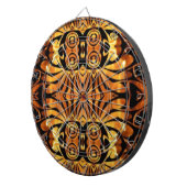 oranje vlammen Inheems totempaal stampatroon Dartbord (Voorkant Rechts)