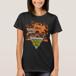 Oranje Vlammen Monster Mom Vrouwen T-shirt