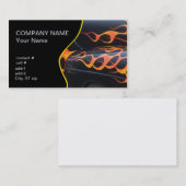 oranje vlammen op zwart visitekaartje (Voorkant / Achterkant)