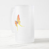 Oranje Vlamvlinder Grote gevriesdroogde Mok van gl (Voorkant links)