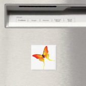 Oranje vlamvlinder vierkante magneet (Insitu (Vaatwasser))