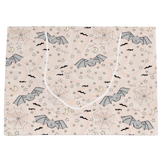 Oranje vleermuizen Spooky Schattige Genderneutraal Groot Cadeauzakje (Voorkant)