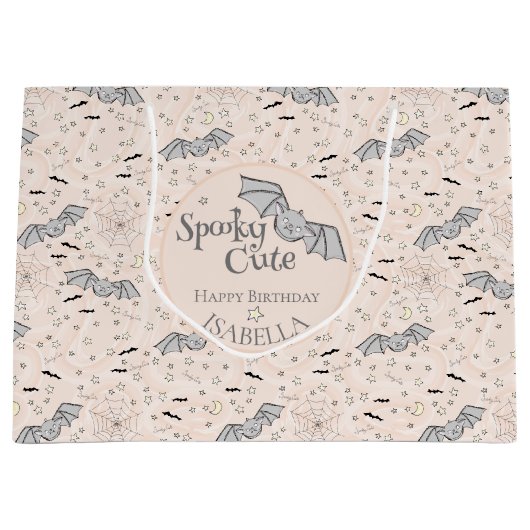 Oranje vleermuizen Spooky Schattige Genderneutraal Groot Cadeauzakje (Voorkant)