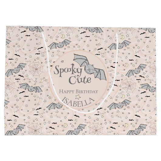 Oranje vleermuizen Spooky Schattige Genderneutraal Groot Cadeauzakje (Achterkant)