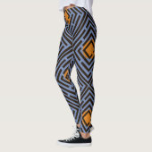 Oranje Vlek Zwart Labyrint Patroon Aangepaste Kleu Leggings (Links)