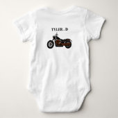 Oranje vleugels, grijs en motorfietsen, aanpasbaar romper (Achterkant)