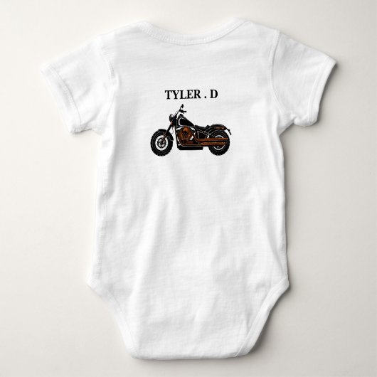 Oranje vleugels, grijs en motorfietsen, aanpasbaar romper (Achterkant)