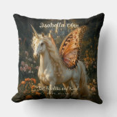 Oranje Vleugels Sprookjesbos Eenhoorn Sprookjespaa Kussen (Voorkant)