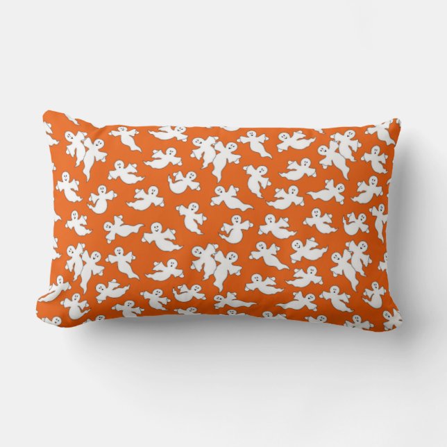 Oranje vliegende spoken Pillow Kussen (Voorkant)