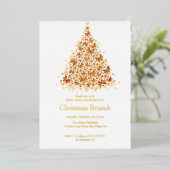 Oranje Vliegende Vlinder Kerstboom Folie Uitnodiging (Staand Voorkant)