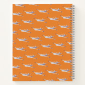 Oranje vliegtuignotebook, beechcraft Bonanza Notitieboek (Achterkant)