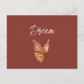 Oranje Vlinder Droom Briefkaart (Voorkant)