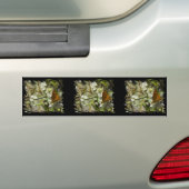 Oranje vlinder en bijen bumpersticker (Op auto)