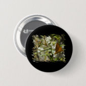 Oranje vlinder en bijen ronde button 5,7 cm (Voorkant /achterkant)