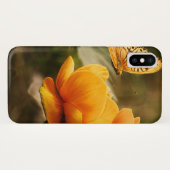 Oranje vlinder en bloemen Case-Mate iPhone case (Achterkant (horizontaal))