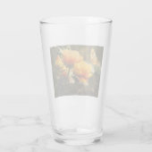 Oranje vlinder en bloemen glas (Achterkant)