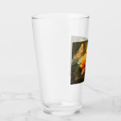 Oranje vlinder en bloemen glas (Rechts)