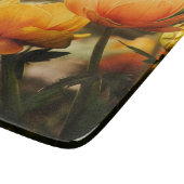 Oranje vlinder en bloemen snijplank (Hoek)