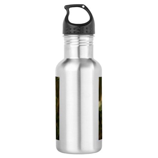 Oranje vlinder en bloemen waterfles  (Achterkant)