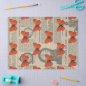  Oranje vlinder en krantenontbinding Tissuepapier (Craft)