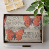  Oranje vlinder en krantenontbinding Tissuepapier (Geschenk)