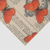  Oranje vlinder en krantenontbinding Tissuepapier (Detail)