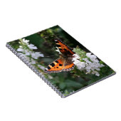 Oranje vlinder en witte bloesems notitieboek (Rechterzijde)