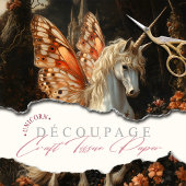 Oranje vlinder gevleugelde eenhoorn decoupage tissuepapier