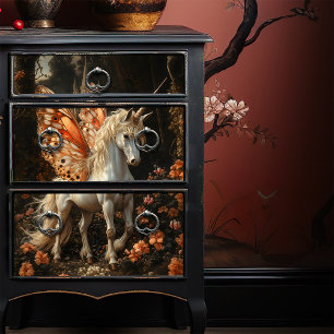 Oranje vlinder gevleugelde eenhoorn decoupage tissuepapier