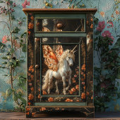 Oranje vlinder gevleugelde eenhoorn decoupage tissuepapier