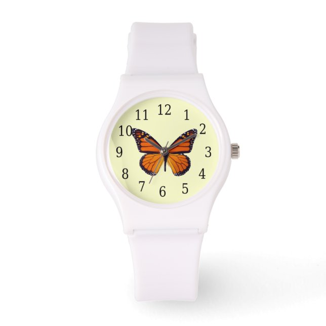 Oranje vlinder horloge (Voorkant)