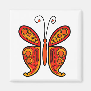 Oranje vlinder illustratie magneet