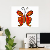 Oranje vlinder illustratie poster (Thuiskantoor)