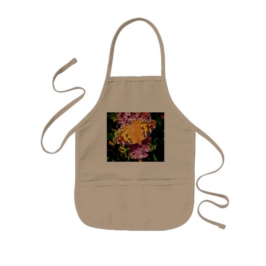 Oranje vlinder kinder schort (Voorkant)