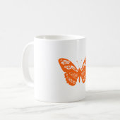 Oranje vlinder koffiemok (Voorkant links)